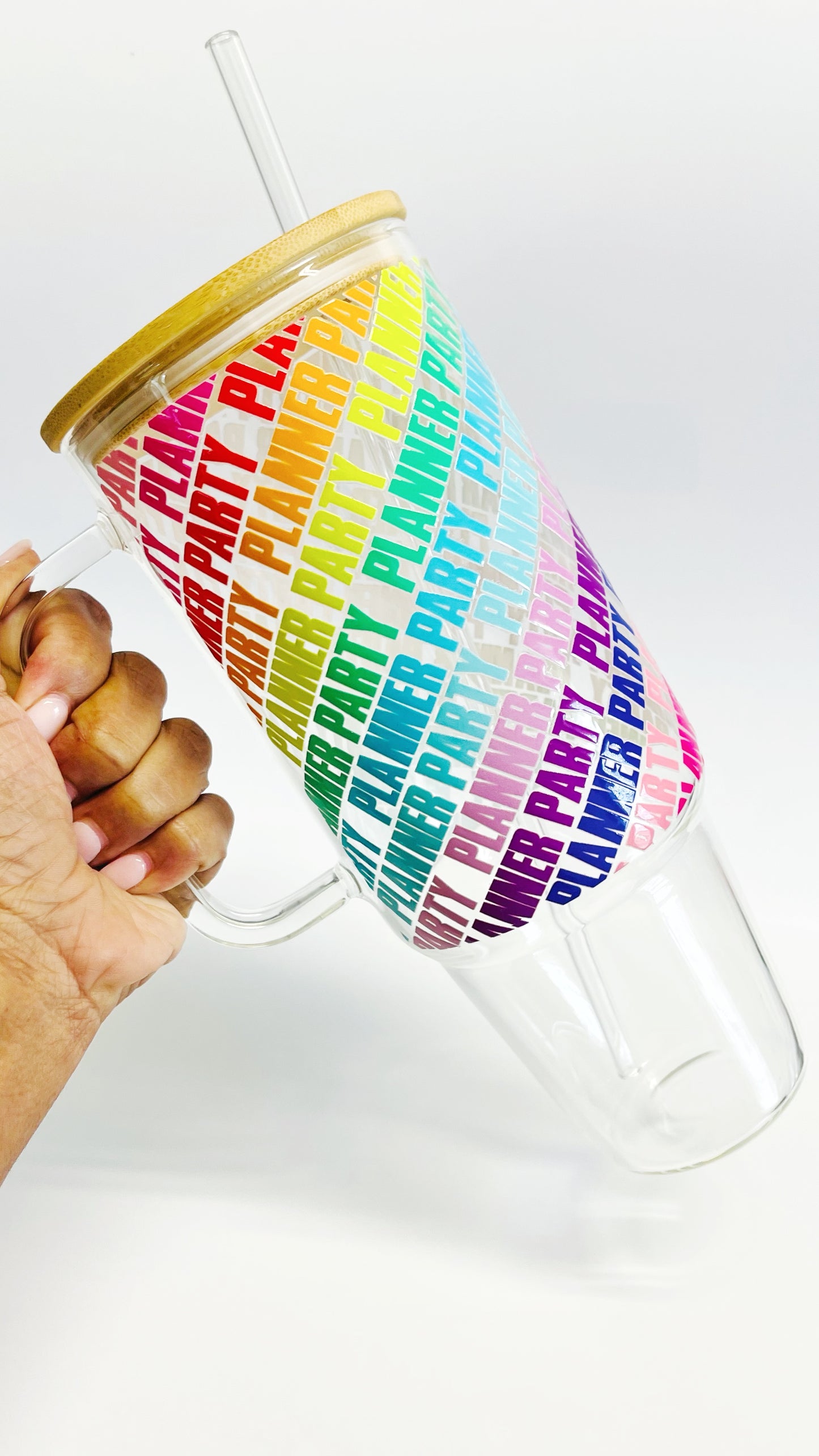 UV DTF Can Glass 16 oz Wrap: Planner Party