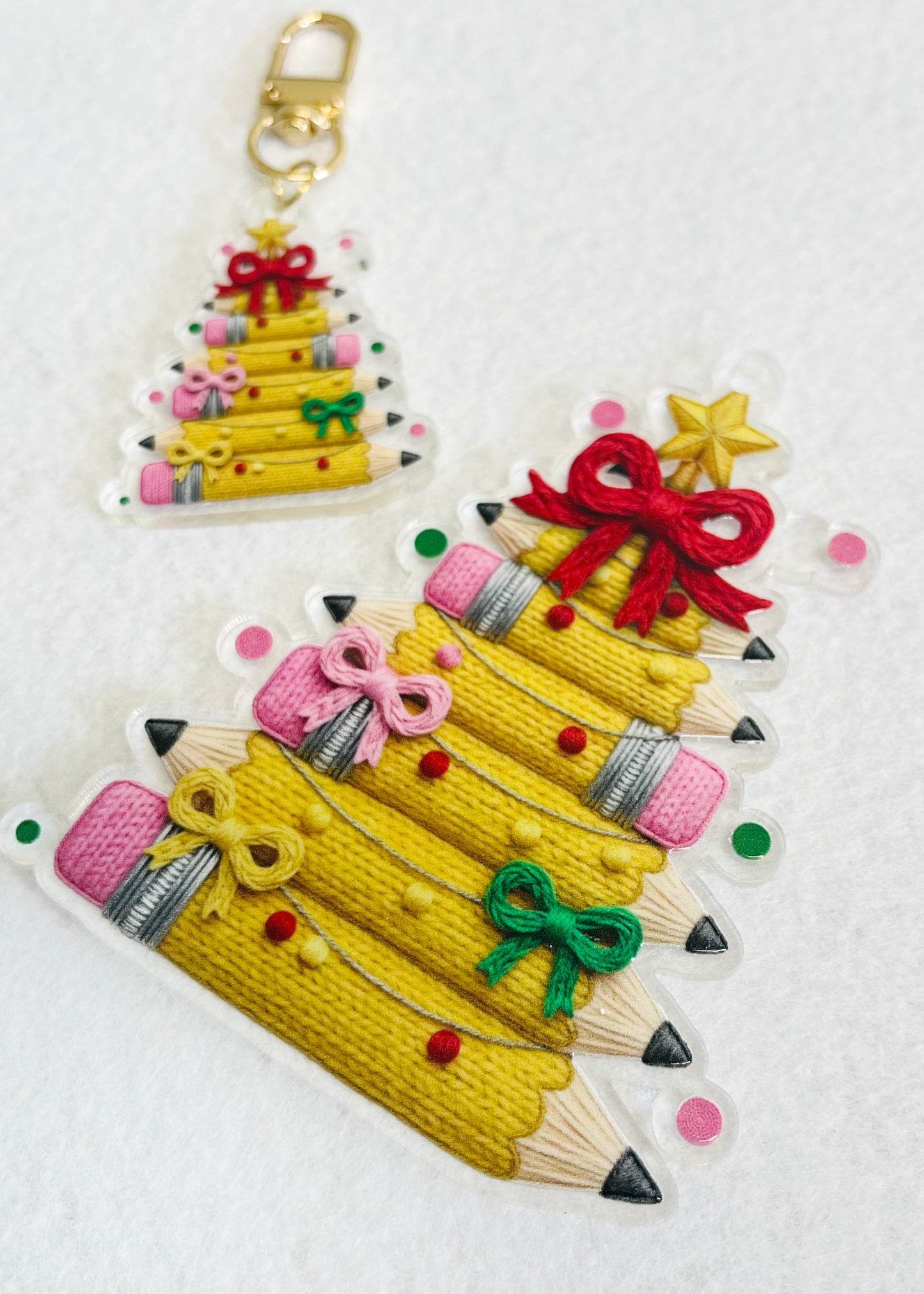 Pencil Christmas Tree Planner Charm & Gift Tag – Teacher Holiday Collection