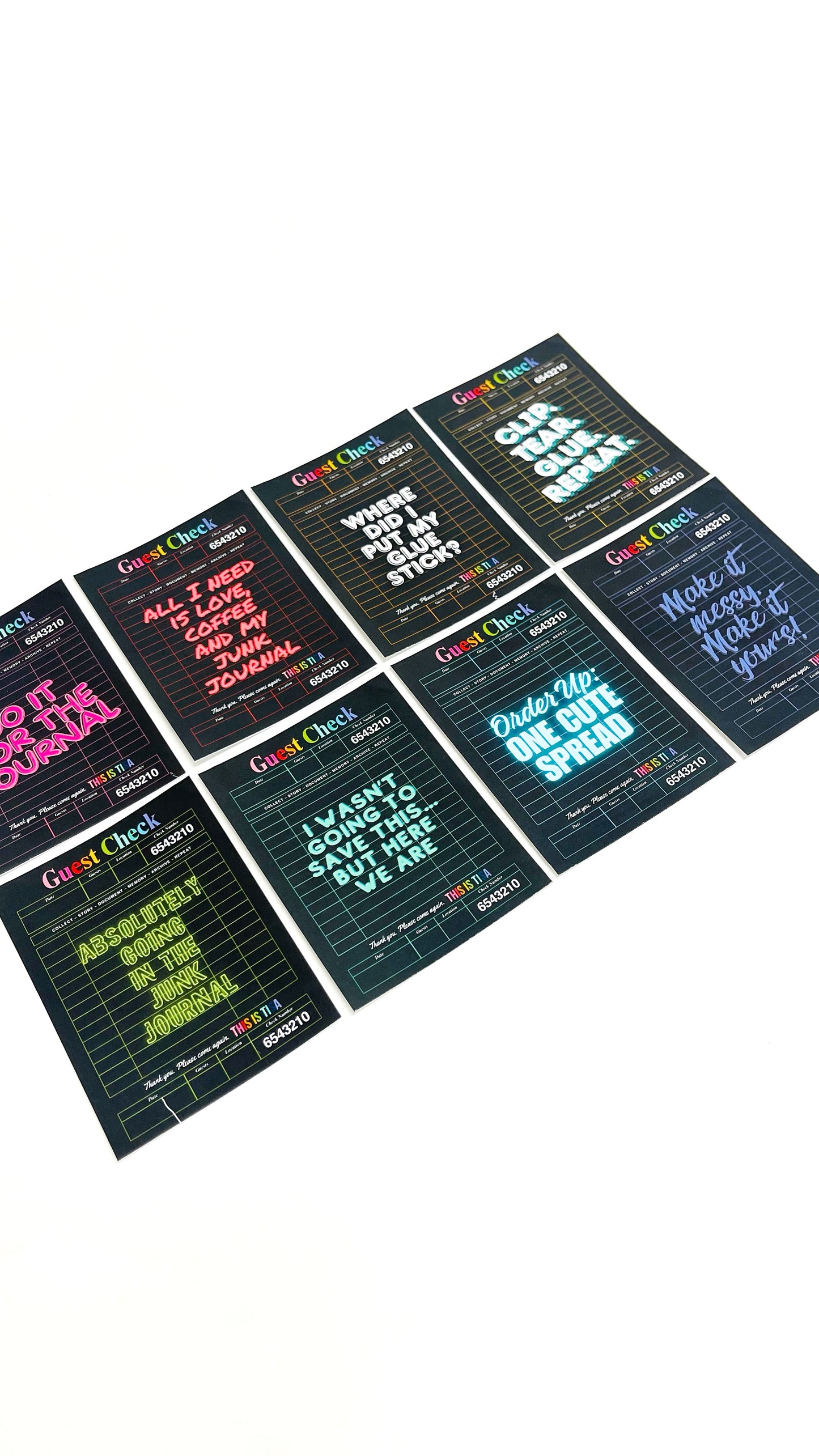 Guest Check Journaling Stickers – Archive Collection