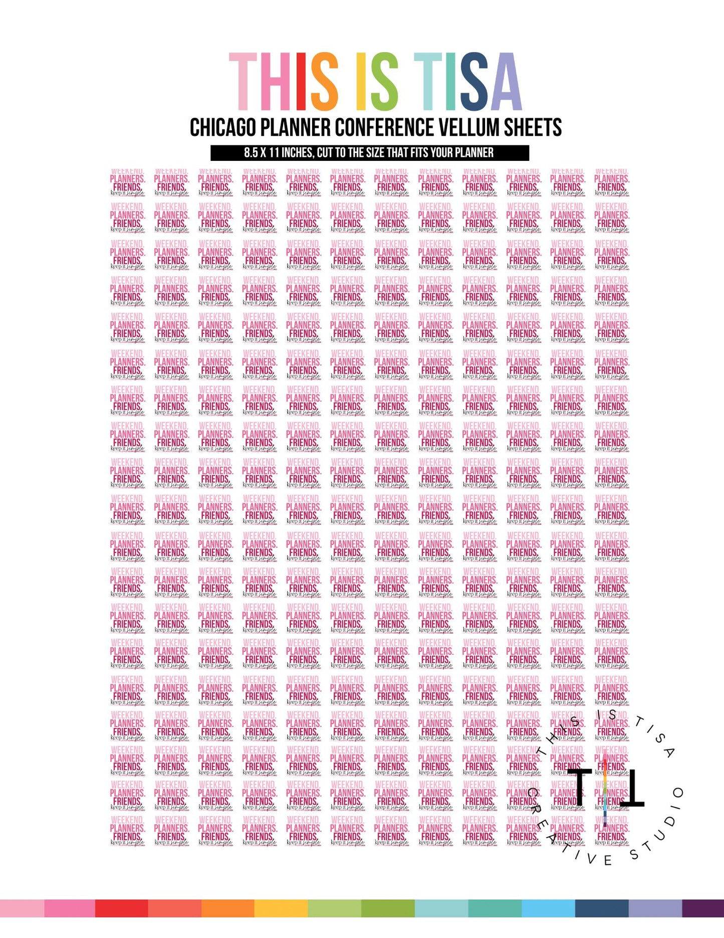 8.5x11" Vellum Sheets – Weekend. Planners. Friends READY TO SHIP
