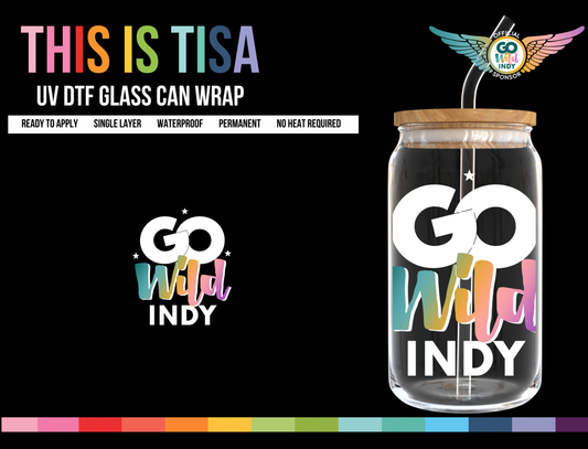 UV DTF Can Glass 16 oz Wrap:  Large logo