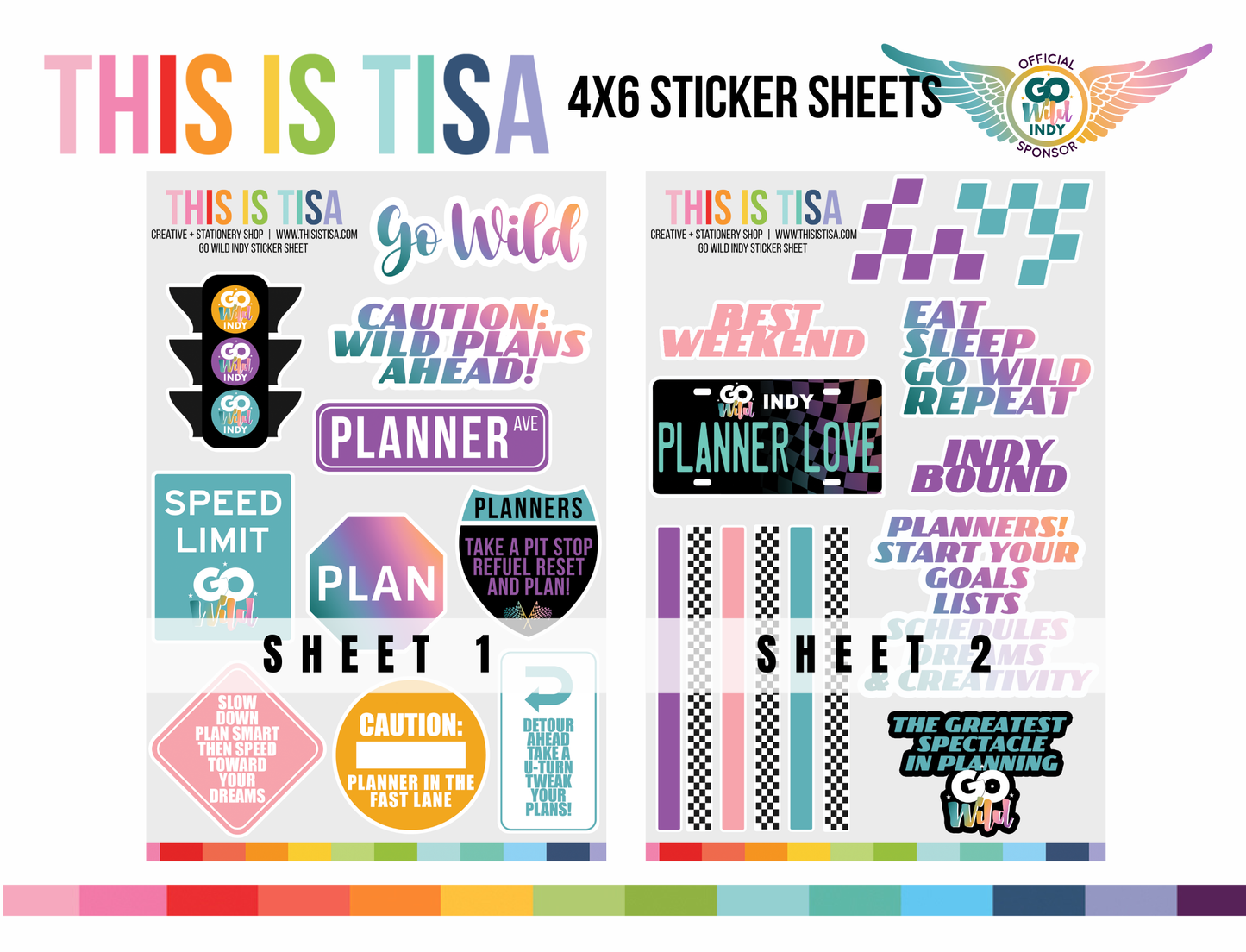 Sticker Sheets: Go Wild Indy!