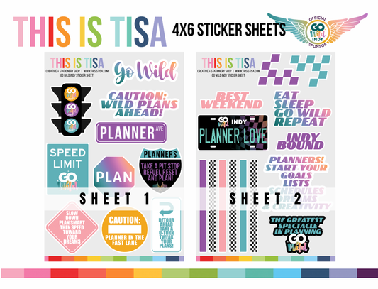 Sticker Sheets: Go Wild Indy!