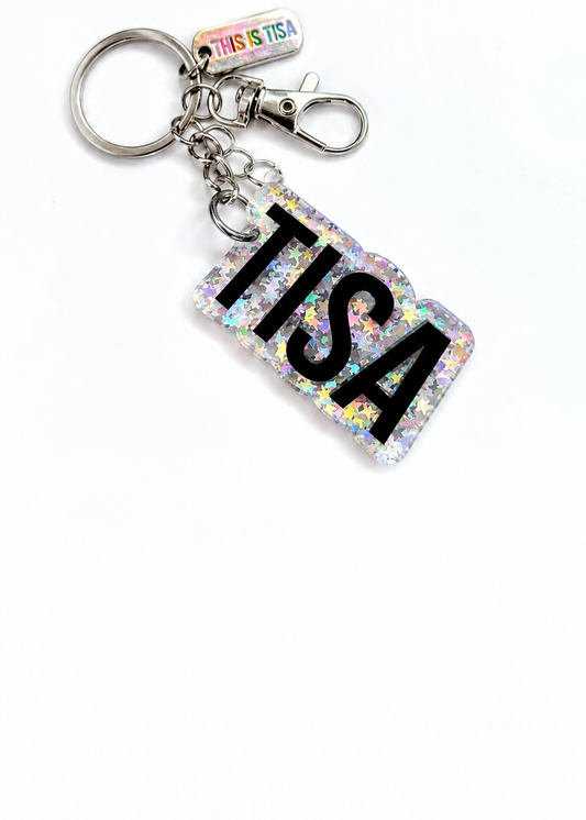 Holographic Star Personalized Badge Tag