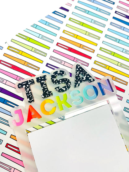 Personalized Post-it Note Holder – Teacher Love Collection