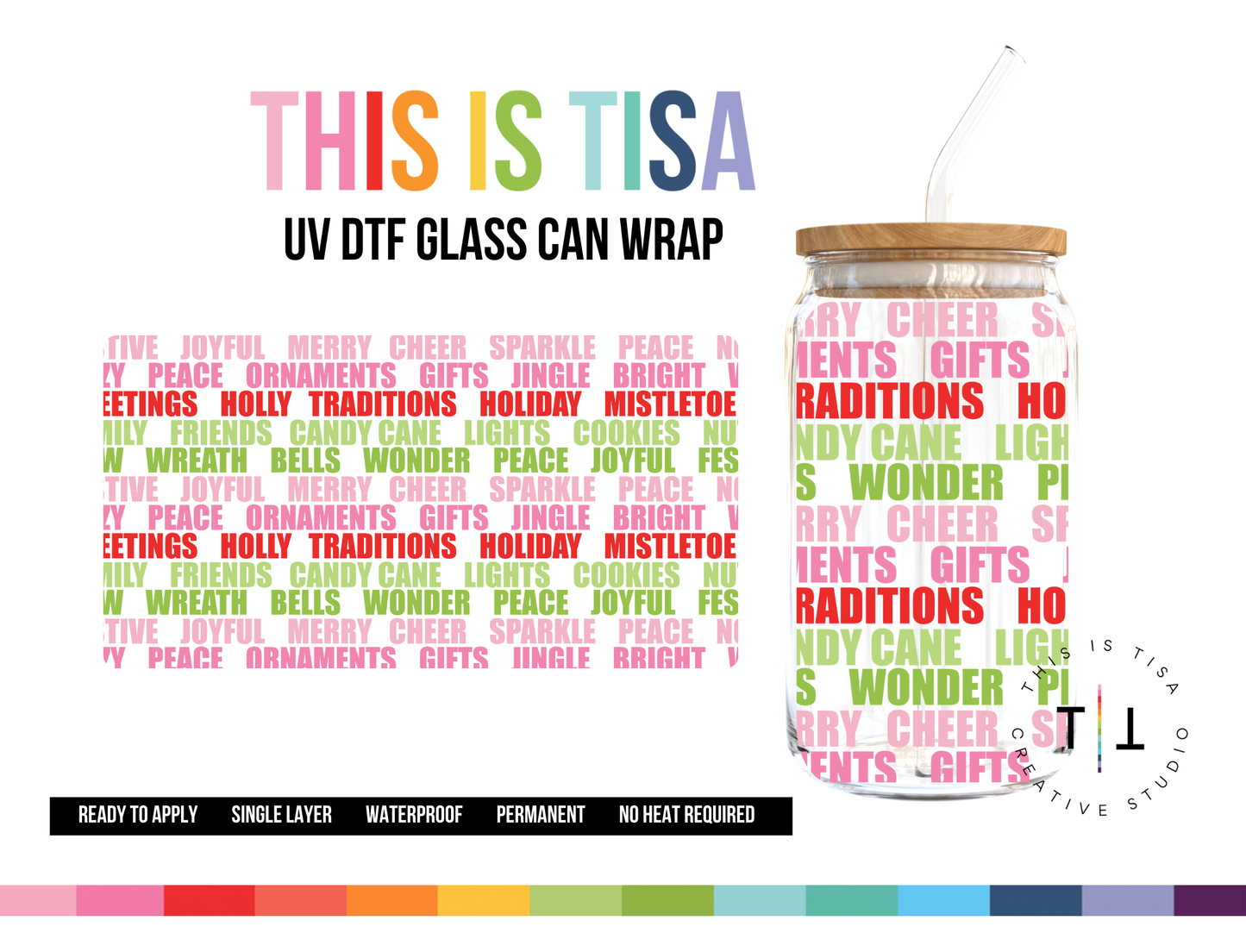 UV DTF Can Glass 16 oz Wrap:  What the holidays mean to you