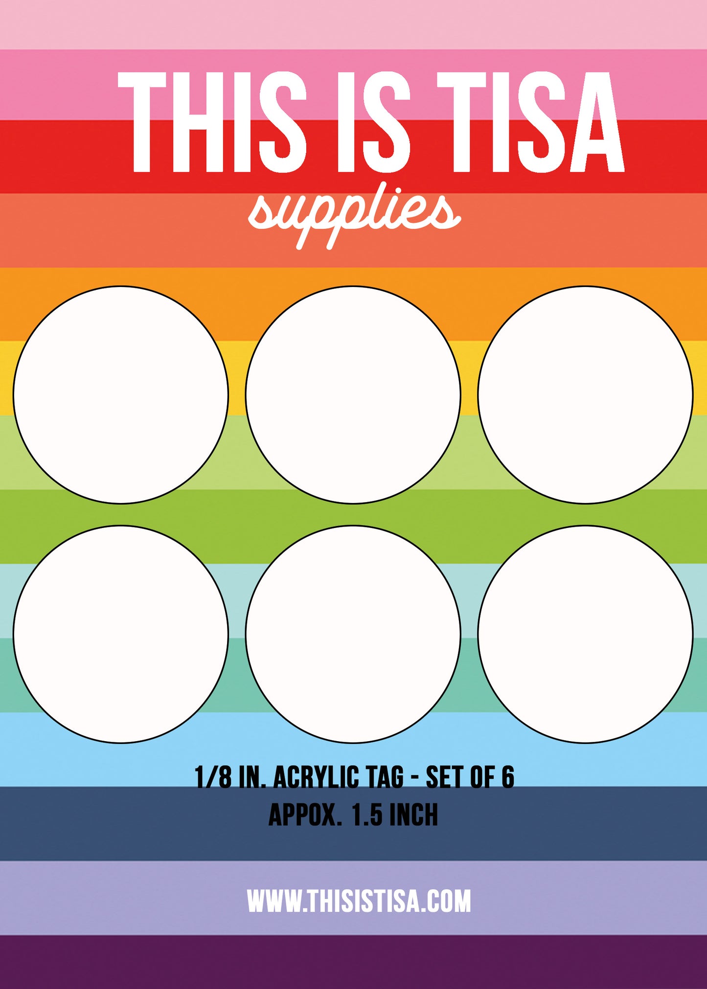 Blank Acrylic Circle Tags + Chunky Paper Clips (DIY Set)