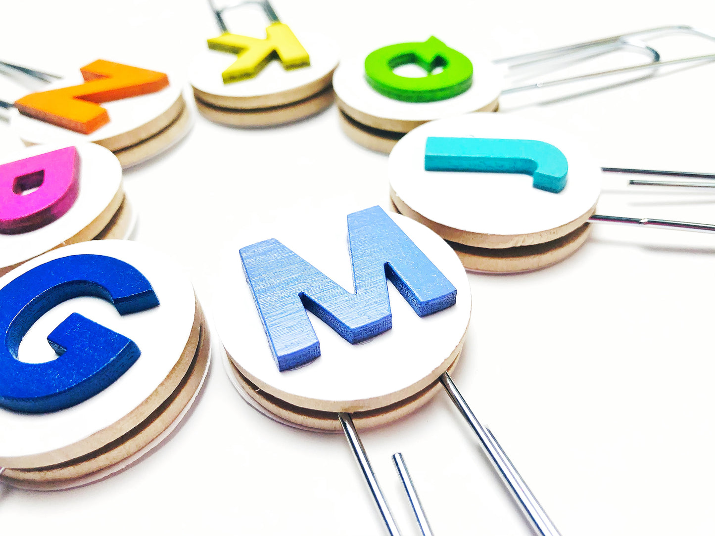 Bookmarks Wooden Letters (random colors)