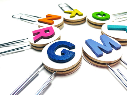 Bookmarks Wooden Letters (random colors)