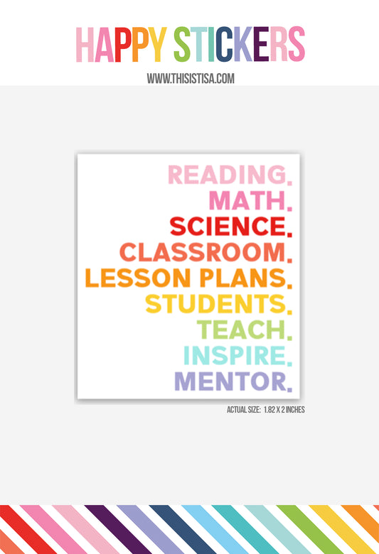 Happy Stickers For the Love of Teachers